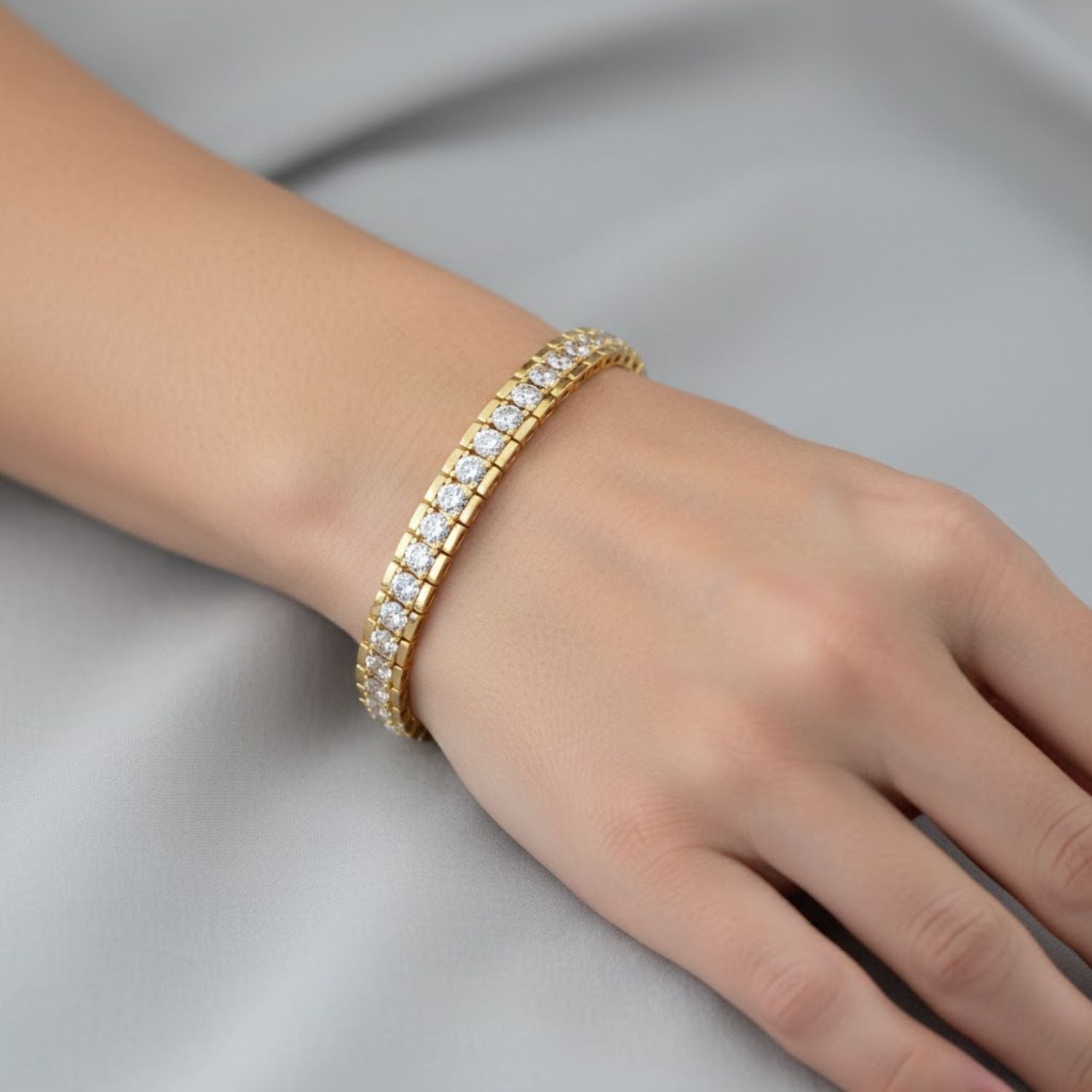 Lab Grown Diamond 11.50 CTW Double-Row Tennis Bracelet -925 Sterling Silver