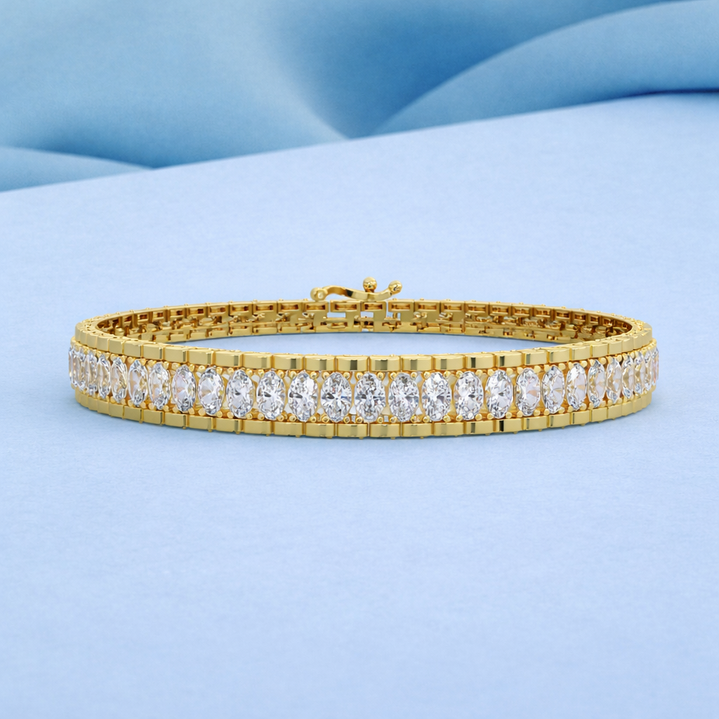 Lab Grown Diamond 10.50 CTW Double-Row Tennis Bracelet -925 Sterling Silver