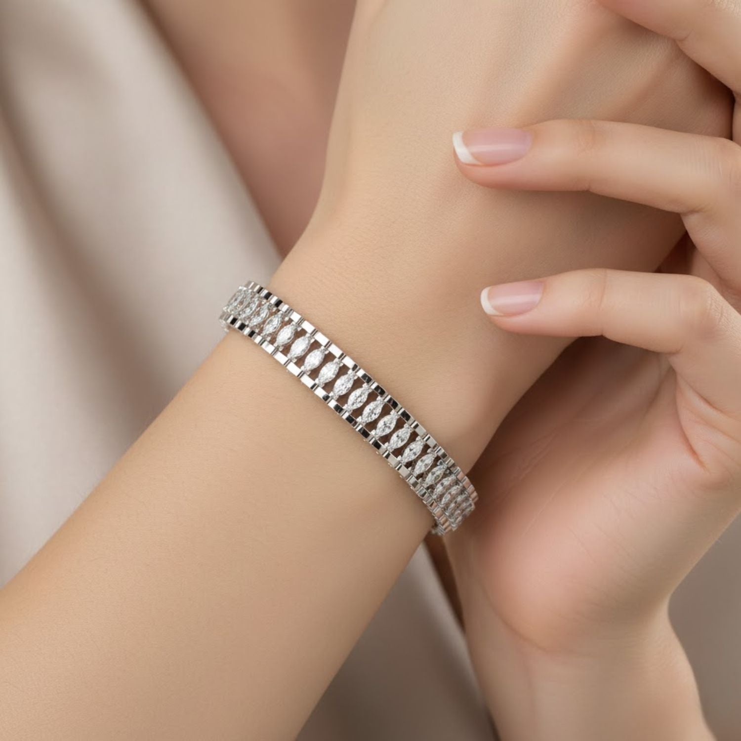 Lab Grown Diamond 4.25 CTW Tennis Bracelet -925 Sterling Silver