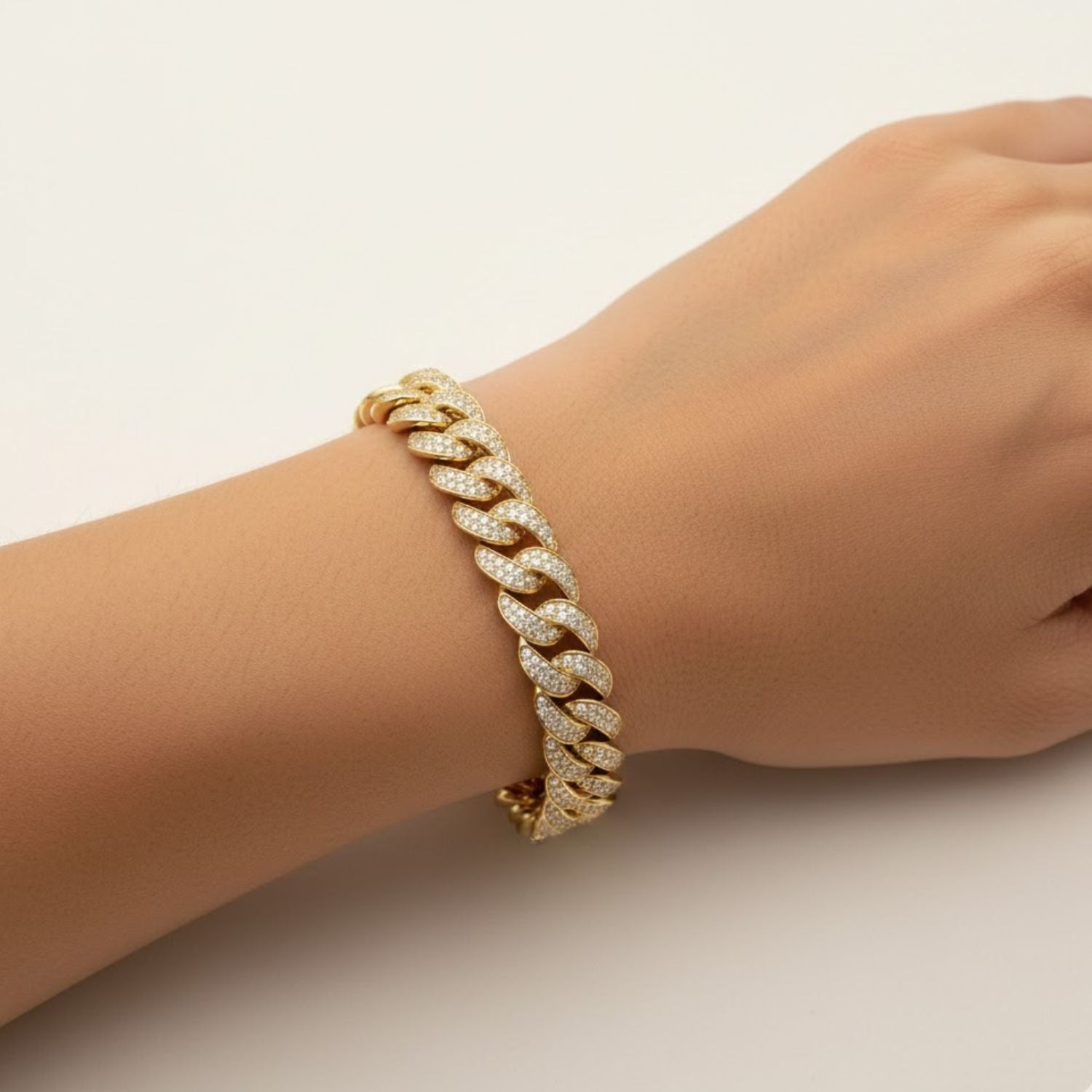 Lab Grown Diamond 4.50 CTW Cuban Link Bracelet -925 Sterling Silver