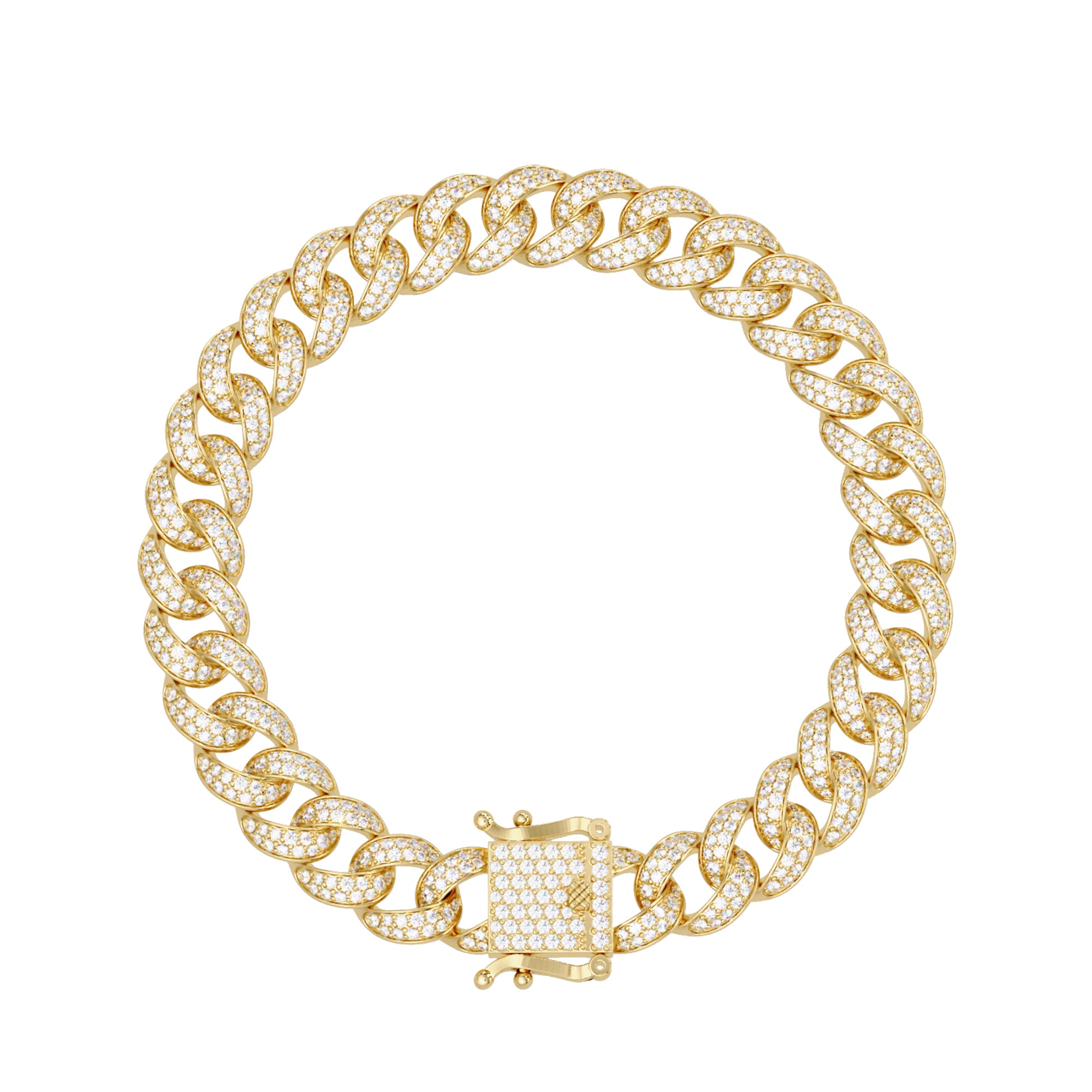 Lab Grown Diamond 4.50 CTW Cuban Link Bracelet -925 Sterling Silver