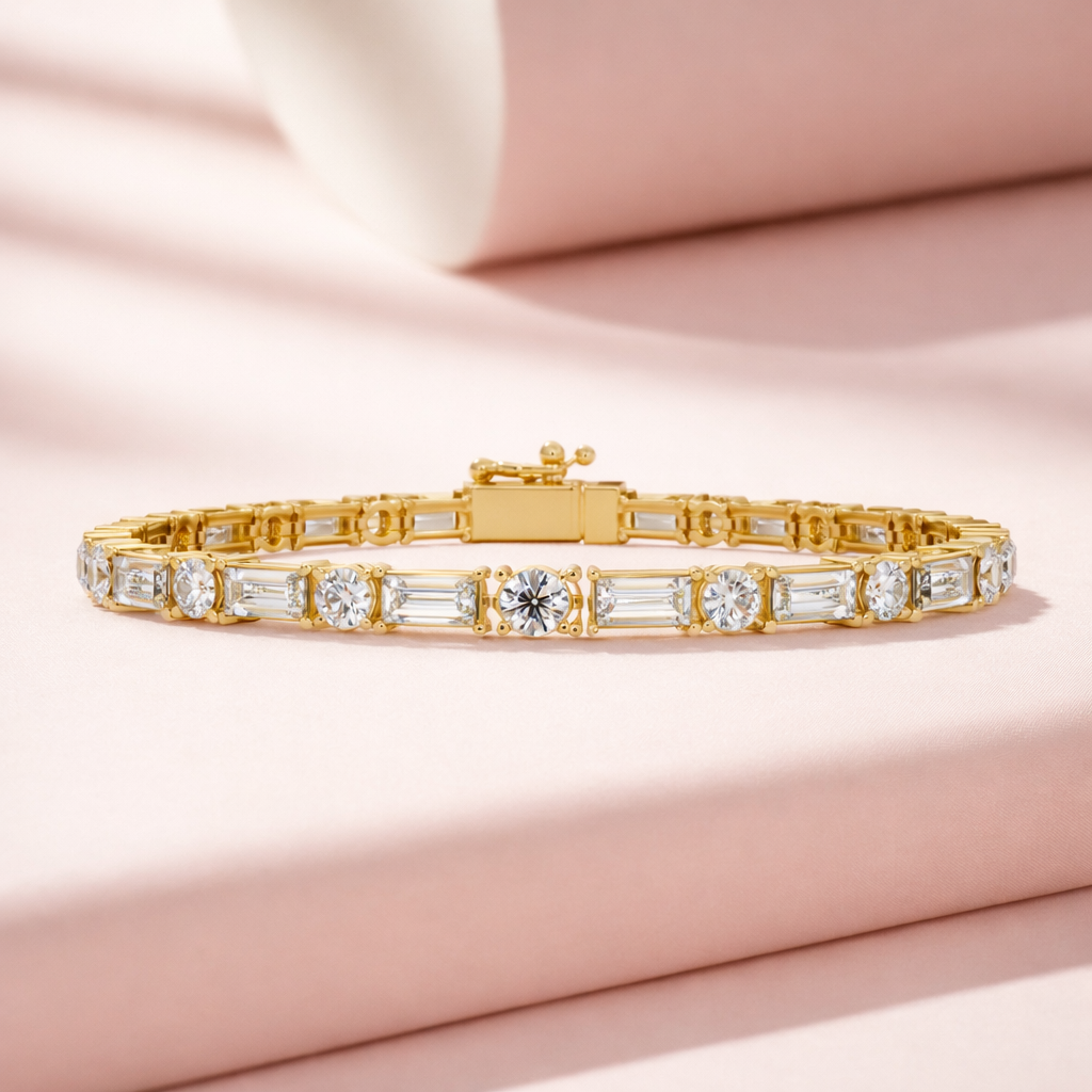 Lab Grown Diamond 3.75 CTW Tennis Bracelet -925 Sterling Silver