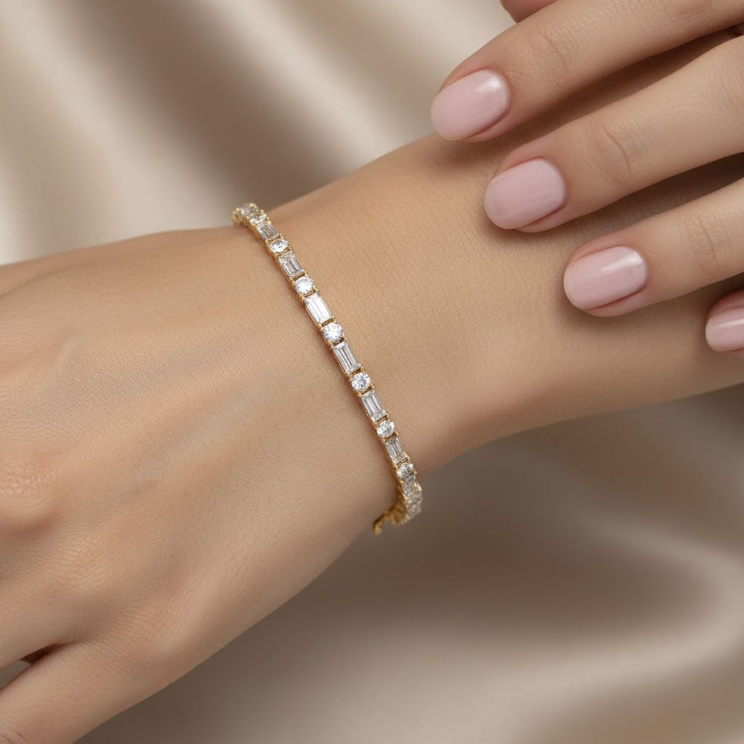 Lab Grown Diamond 3.75 CTW Tennis Bracelet -925 Sterling Silver