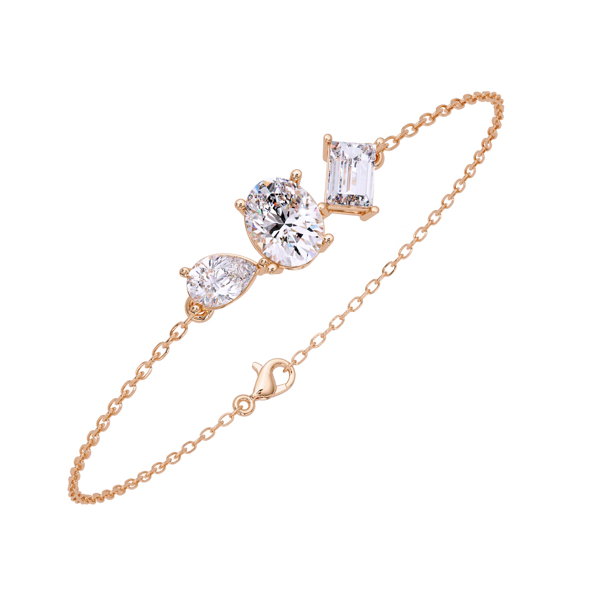 Lab Grown Diamond 2.75 CTW Bracelet -925 Sterling Silver