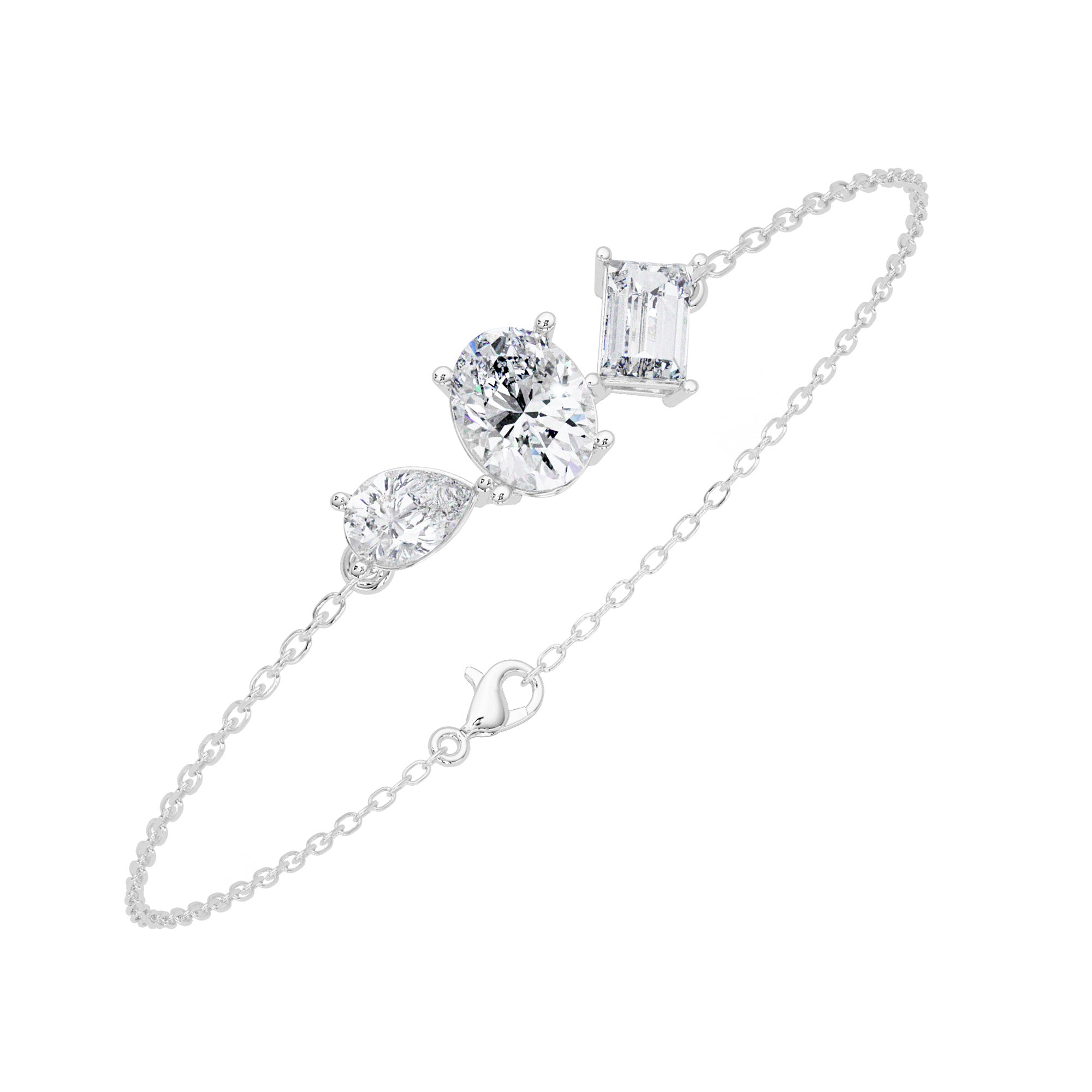 Lab Grown Diamond 2.75 CTW Bracelet -925 Sterling Silver