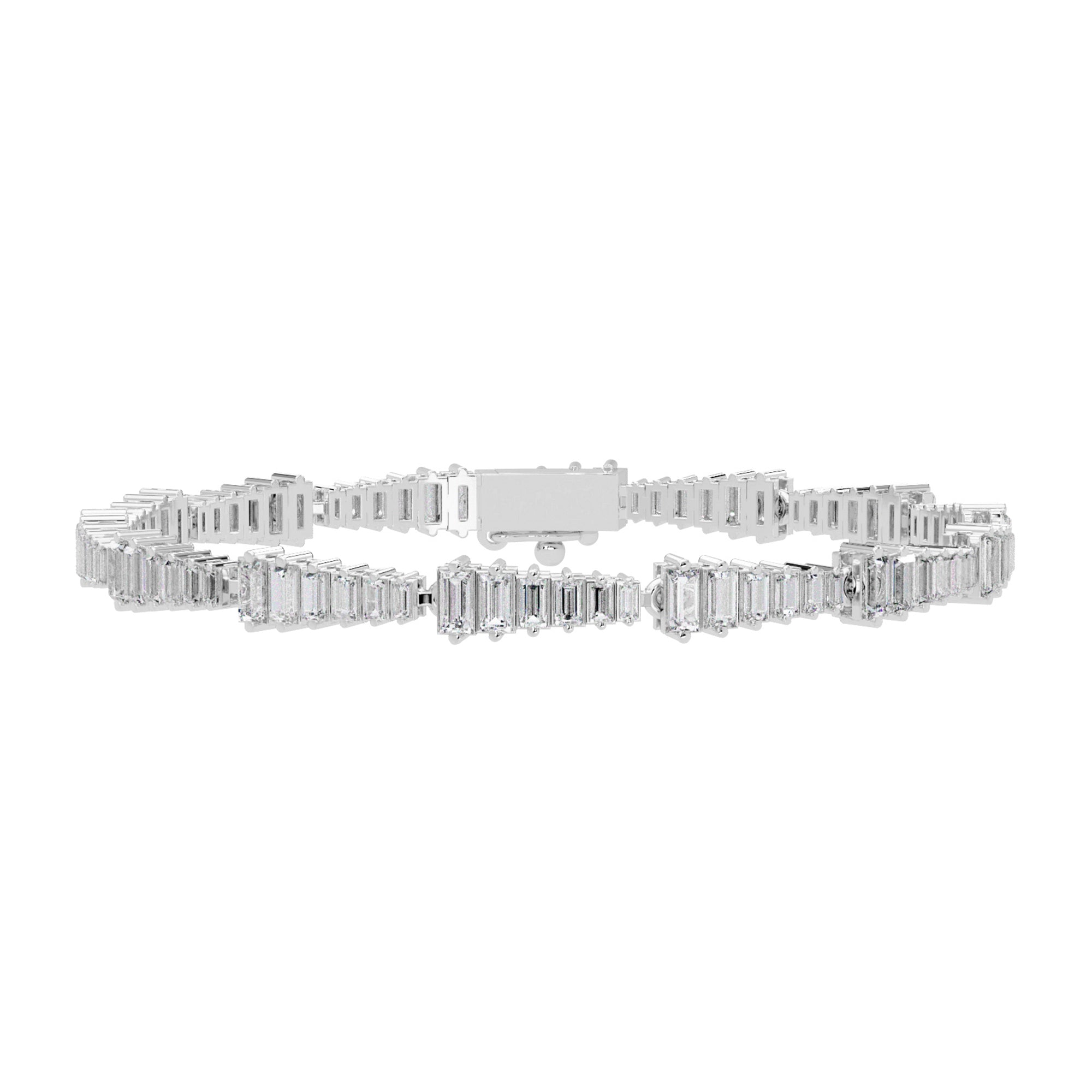 Lab Grown Diamond 4.00 CTW Linear Design Bracelet -925 Sterling Silver