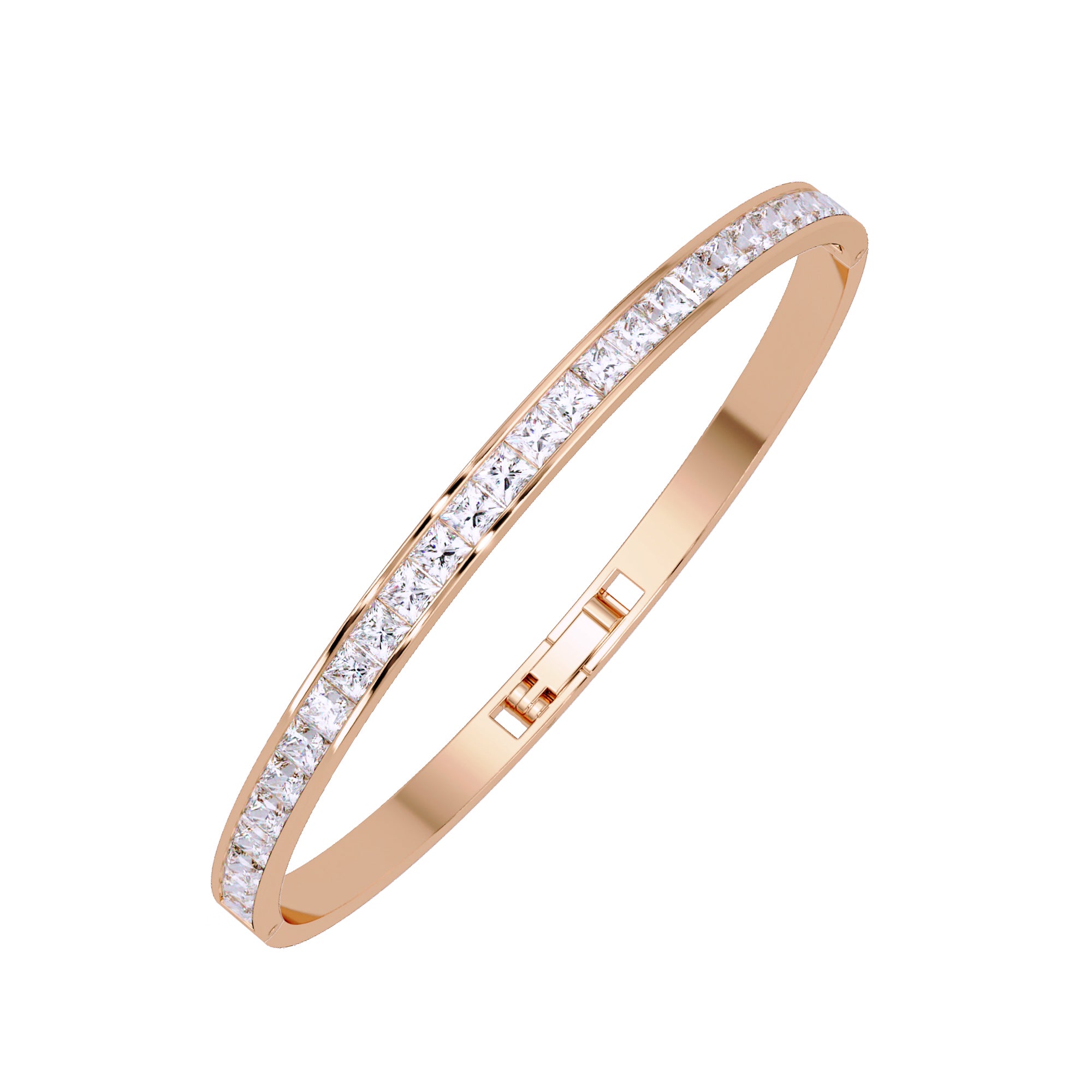 Lab Grown Diamond 4.00 CTW Tennis Bangle Bracelet -925 Sterling Silver