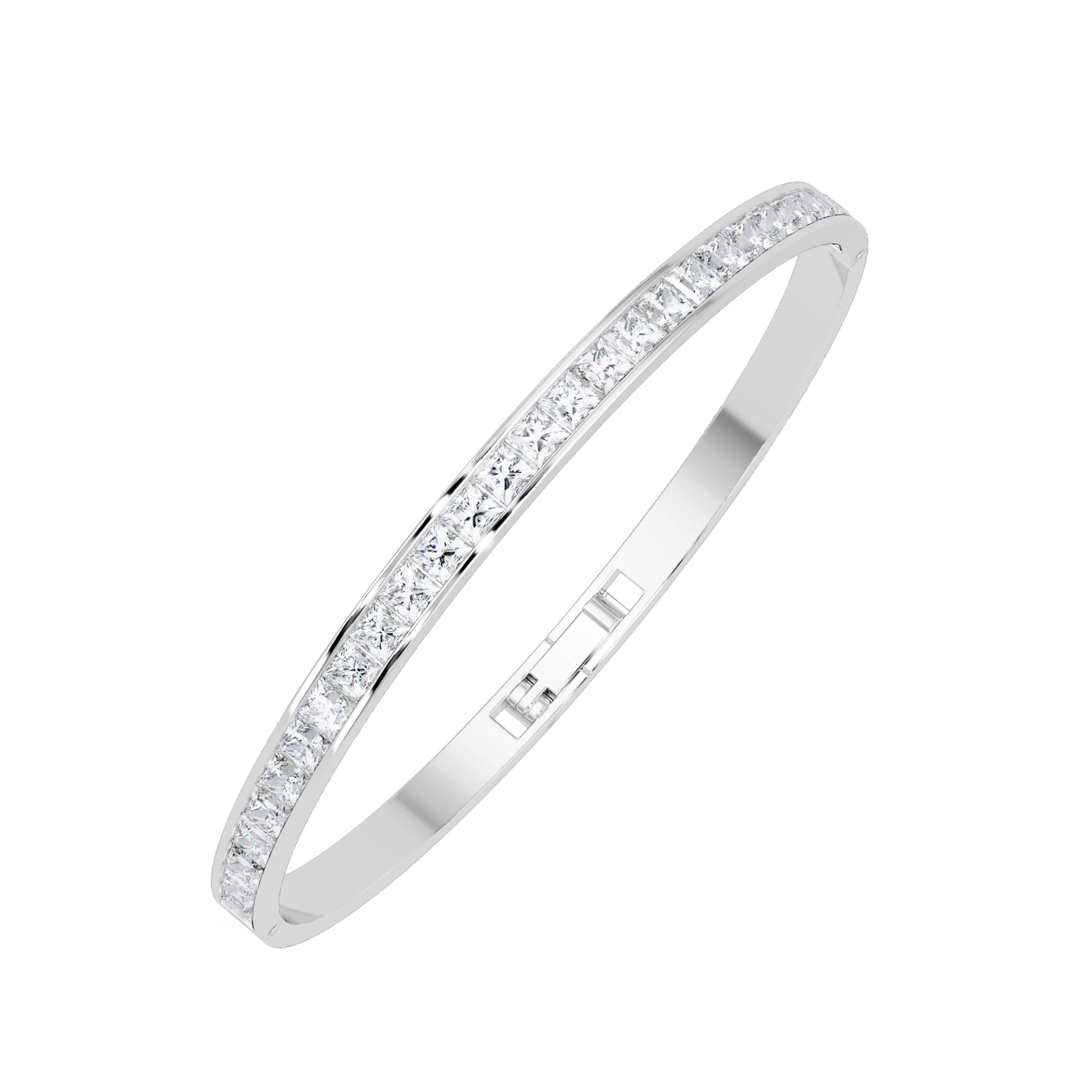 Lab Grown Diamond 4.00 CTW Tennis Bangle Bracelet -925 Sterling Silver