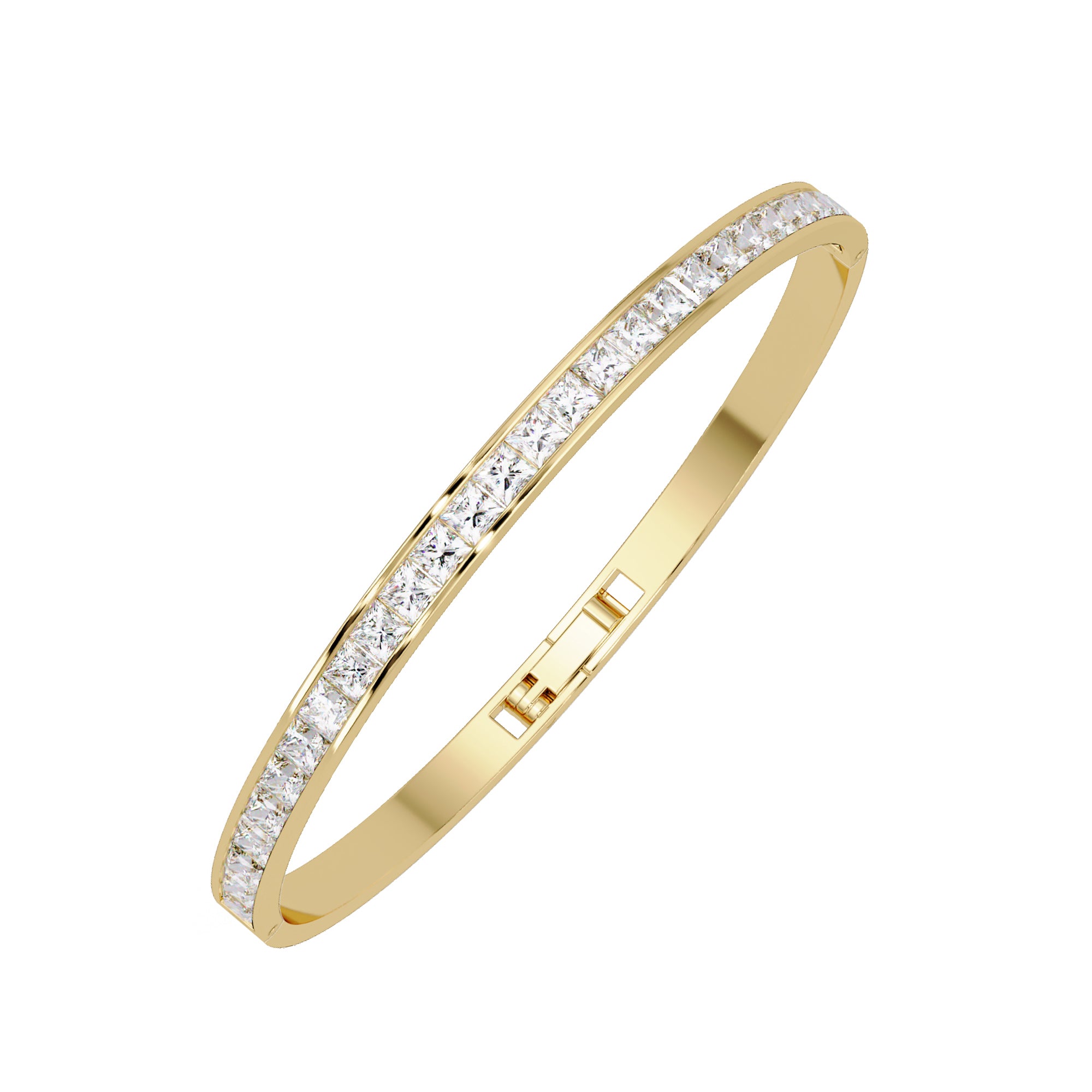 Lab Grown Diamond 4.00 CTW Tennis Bangle Bracelet -925 Sterling Silver