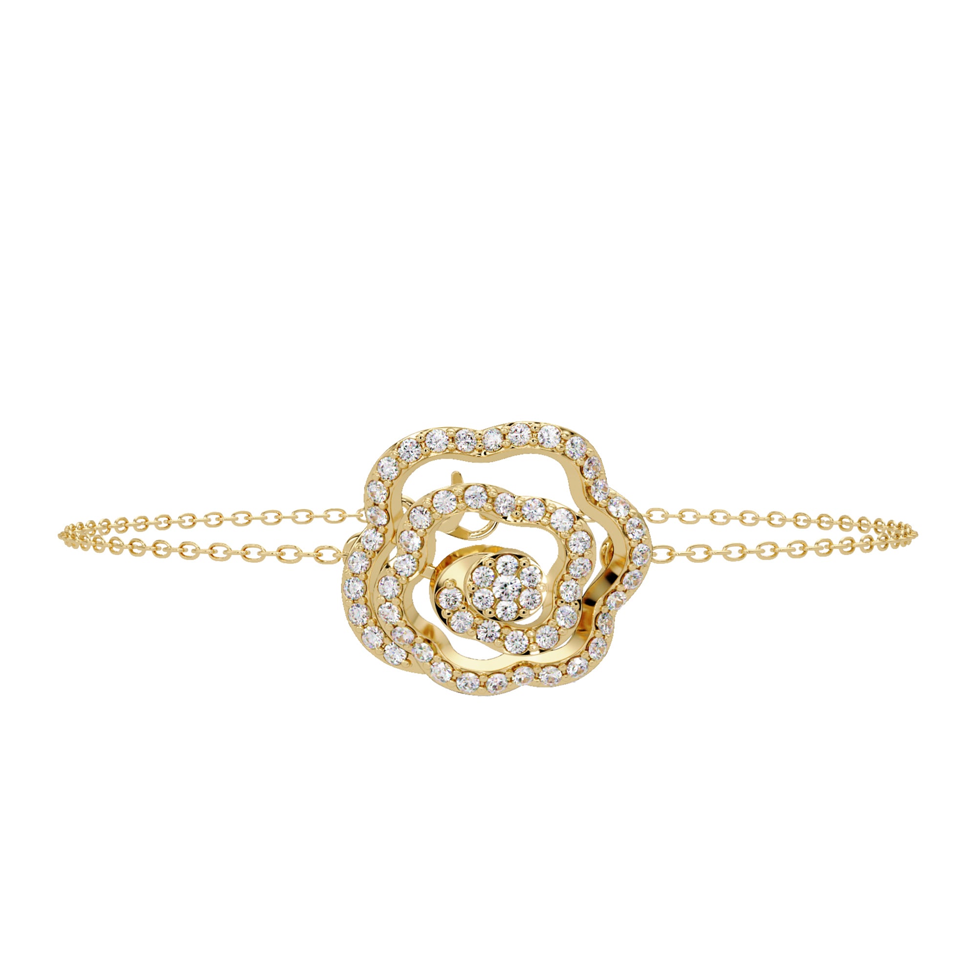 Lab Grown Diamond 0.50 CTW Floral Bloom Bracelet -925 Sterling Silver