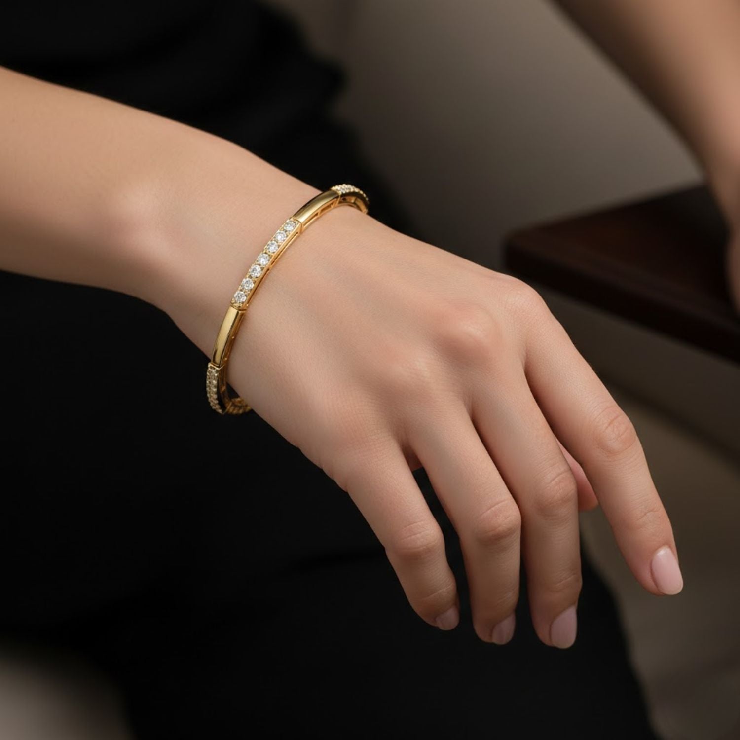 Lab Grown Diamond 2.30 CTW Round Bracelet-925 Sterling Silver