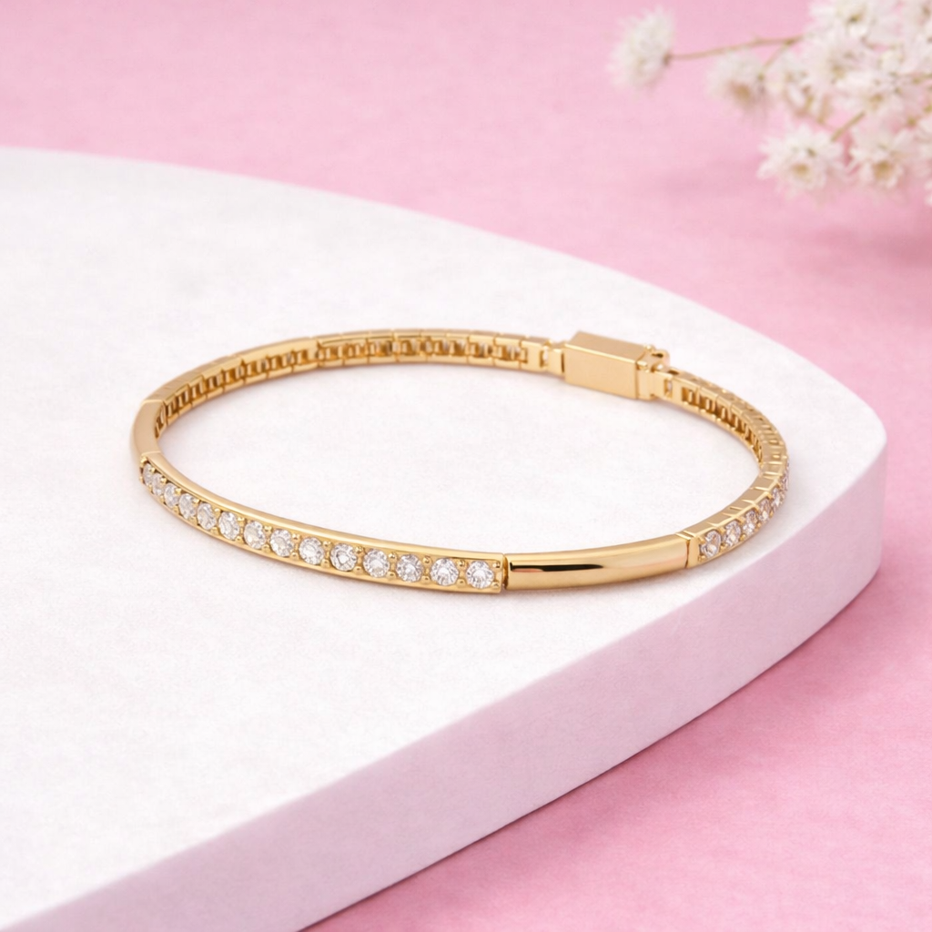 Lab Grown Diamond 2.30 CTW Round Bracelet-925 Sterling Silver