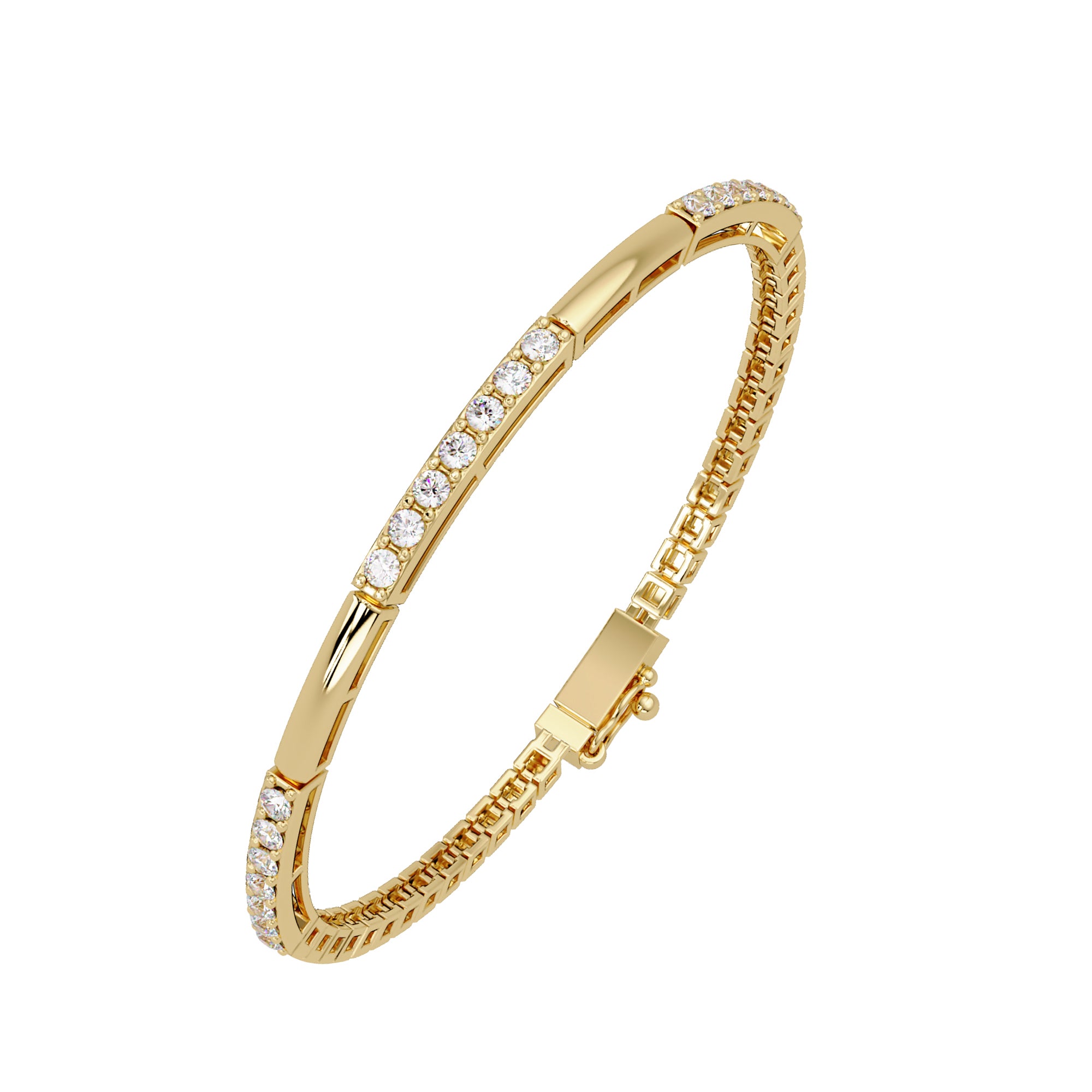 Lab Grown Diamond 2.30 CTW Round Bracelet-925 Sterling Silver