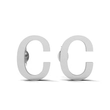 Load image into Gallery viewer, Initial &quot;C&quot; Monogram Stud Earring – Sterling Silver
