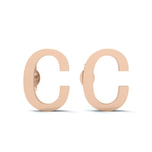 Load image into Gallery viewer, Initial &quot;C&quot; Monogram Stud Earring – Sterling Silver
