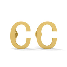 Load image into Gallery viewer, Initial &quot;C&quot; Monogram Stud Earring – Sterling Silver
