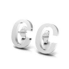 Load image into Gallery viewer, Initial &quot;C&quot; Monogram Stud Earring – Sterling Silver
