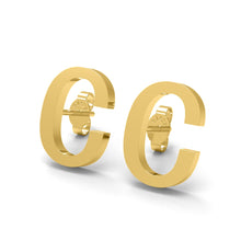 Load image into Gallery viewer, Initial &quot;C&quot; Monogram Stud Earring – Sterling Silver

