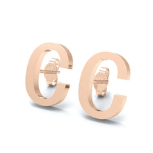 Load image into Gallery viewer, Initial &quot;C&quot; Monogram Stud Earring – Sterling Silver
