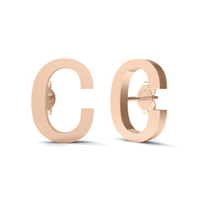 Load image into Gallery viewer, Initial &quot;C&quot; Monogram Stud Earring – Sterling Silver
