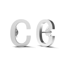 Load image into Gallery viewer, Initial &quot;C&quot; Monogram Stud Earring – Sterling Silver
