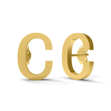 Load image into Gallery viewer, Initial &quot;C&quot; Monogram Stud Earring – Sterling Silver
