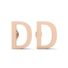 Load image into Gallery viewer, Initial &quot;D&quot; Monogram Stud Earring – Sterling Silver
