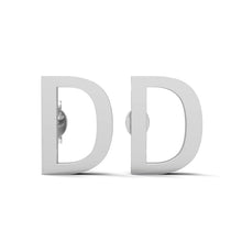 Load image into Gallery viewer, Initial &quot;D&quot; Monogram Stud Earring – Sterling Silver
