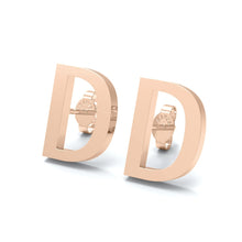 Load image into Gallery viewer, Initial &quot;D&quot; Monogram Stud Earring – Sterling Silver
