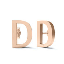 Load image into Gallery viewer, Initial &quot;D&quot; Monogram Stud Earring – Sterling Silver
