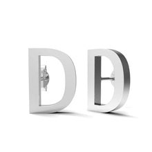 Load image into Gallery viewer, Initial &quot;D&quot; Monogram Stud Earring – Sterling Silver
