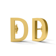Load image into Gallery viewer, Initial &quot;D&quot; Monogram Stud Earring – Sterling Silver
