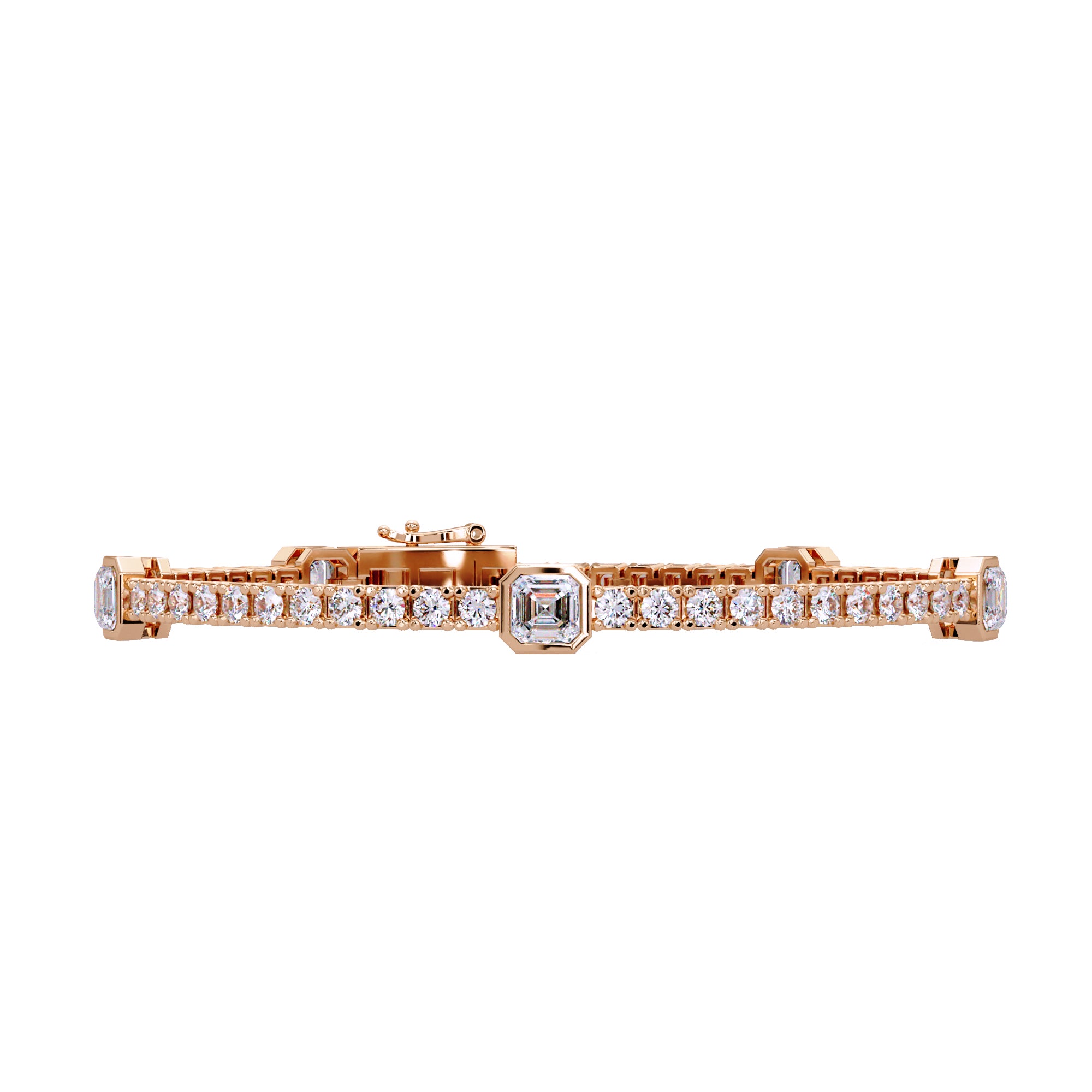Lab Grown Diamond 4.50 CTW Octagon Tennis Bracelet-925 Sterling Silver