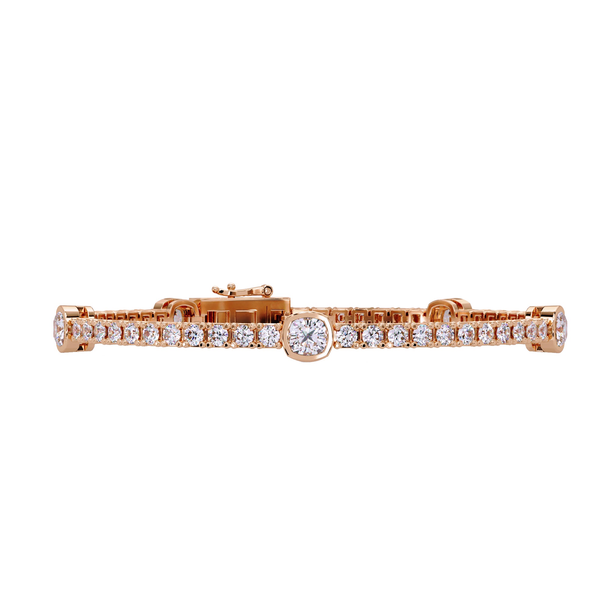 Lab Grown Diamond 4.50 CTW Cushion Tennis Bracelet-925 Sterling Silver