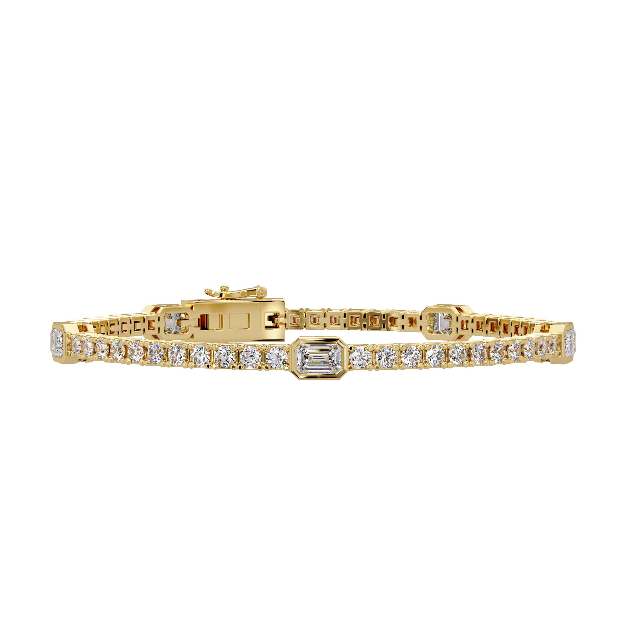 Lab Grown Diamond 4.25 CTW Octagon Tennis Bracelet-925 Sterling Silver