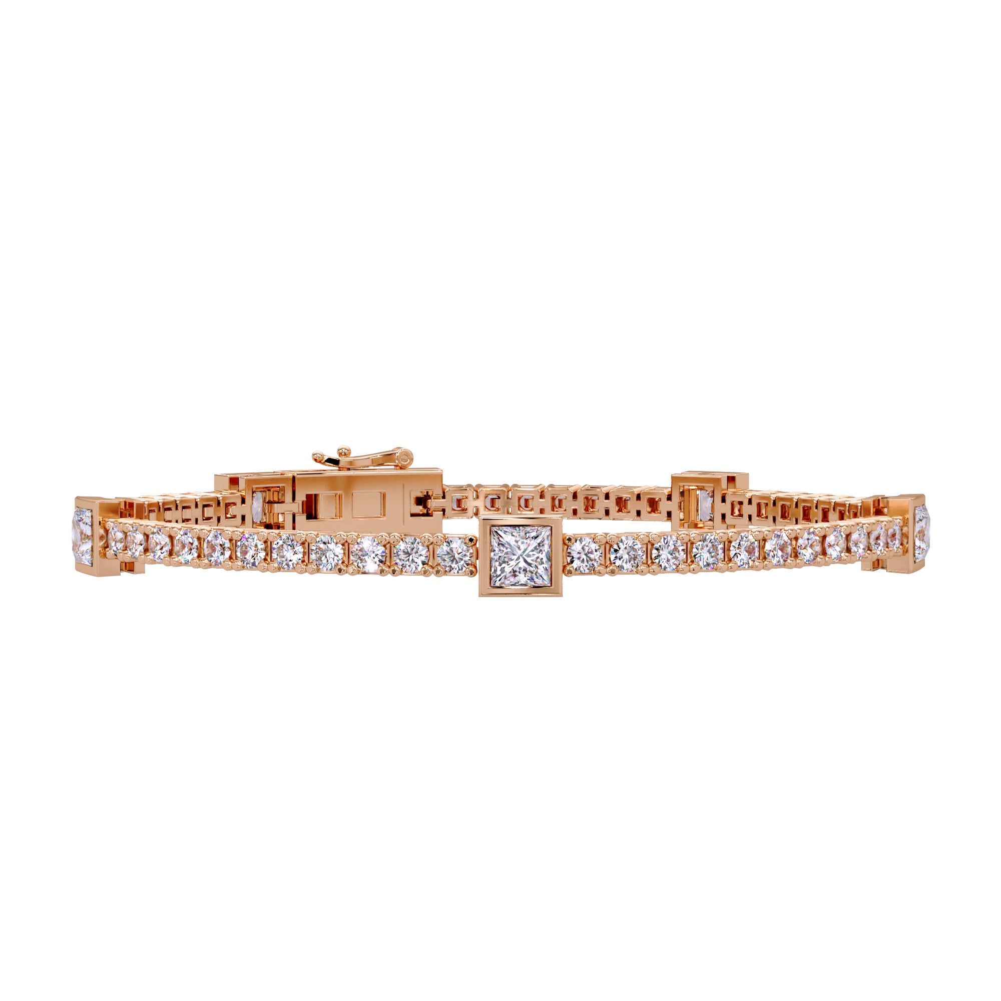 Lab Grown Diamond 4.50 CTW Square Tennis Bracelet-925 Sterling Silver