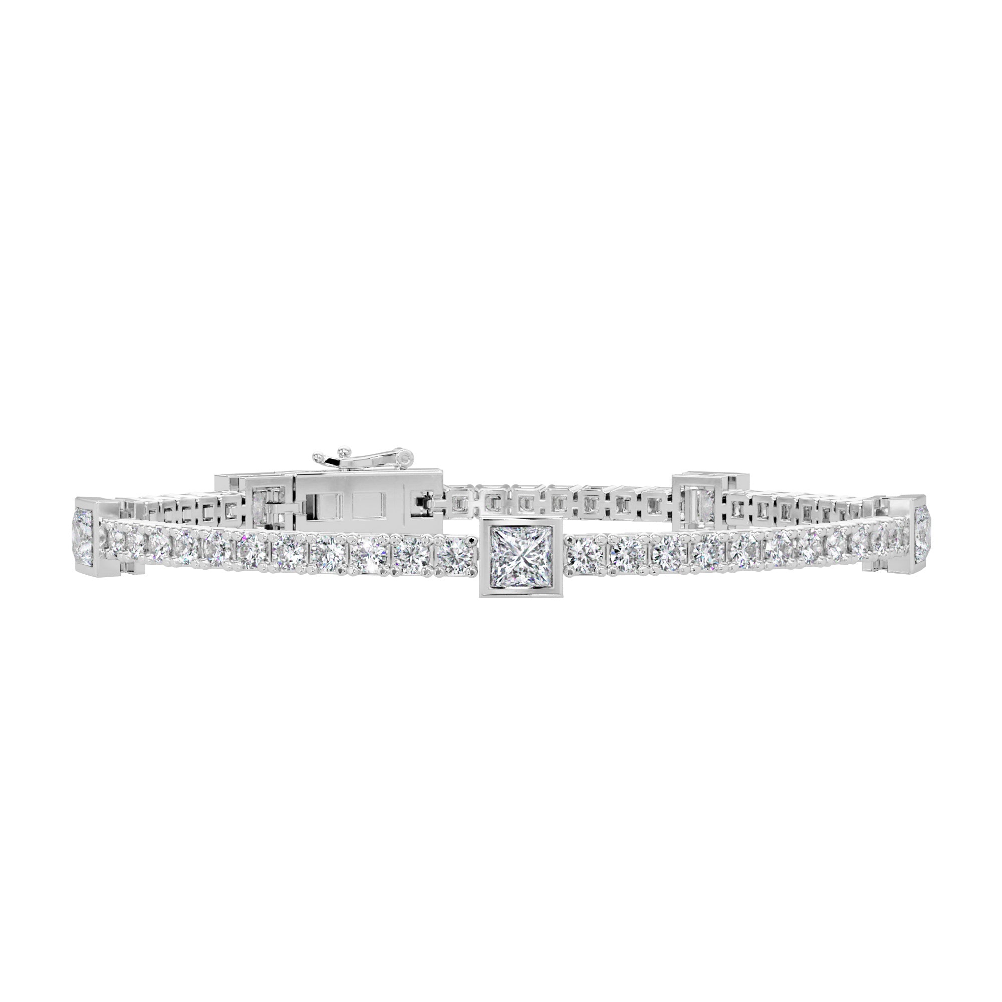 Lab Grown Diamond 4.50 CTW Square Tennis Bracelet-925 Sterling Silver