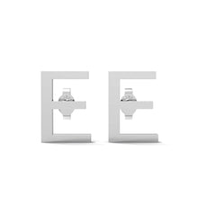 Load image into Gallery viewer, Initial &quot;E&quot; Monogram Stud Earring – Sterling Silver
