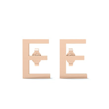 Load image into Gallery viewer, Initial &quot;E&quot; Monogram Stud Earring – Sterling Silver

