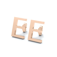 Load image into Gallery viewer, Initial &quot;E&quot; Monogram Stud Earring – Sterling Silver
