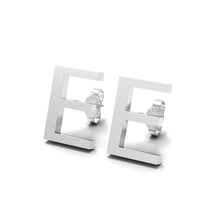 Load image into Gallery viewer, Initial &quot;E&quot; Monogram Stud Earring – Sterling Silver
