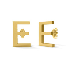 Load image into Gallery viewer, Initial &quot;E&quot; Monogram Stud Earring – Sterling Silver

