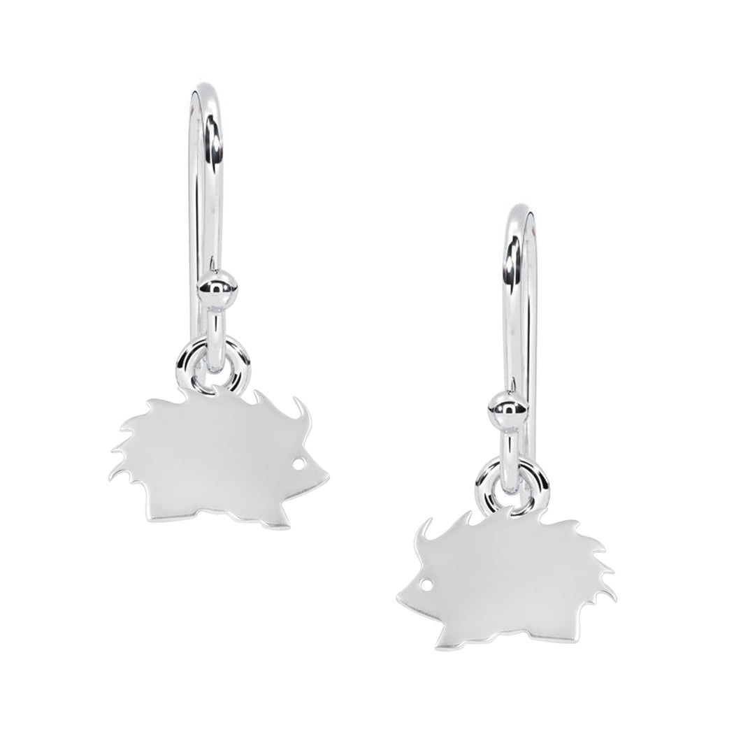 Whimsical Hedgehog Dangle Earrings - Sterling Silver