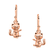 Load image into Gallery viewer, Playful Raccoon Dangle Earrings - Sterling Silver
