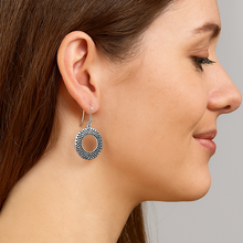 Load image into Gallery viewer, 925 Sterling Silver Earrings For Women Round Shaped Hoop Earrings Unique Earrings
