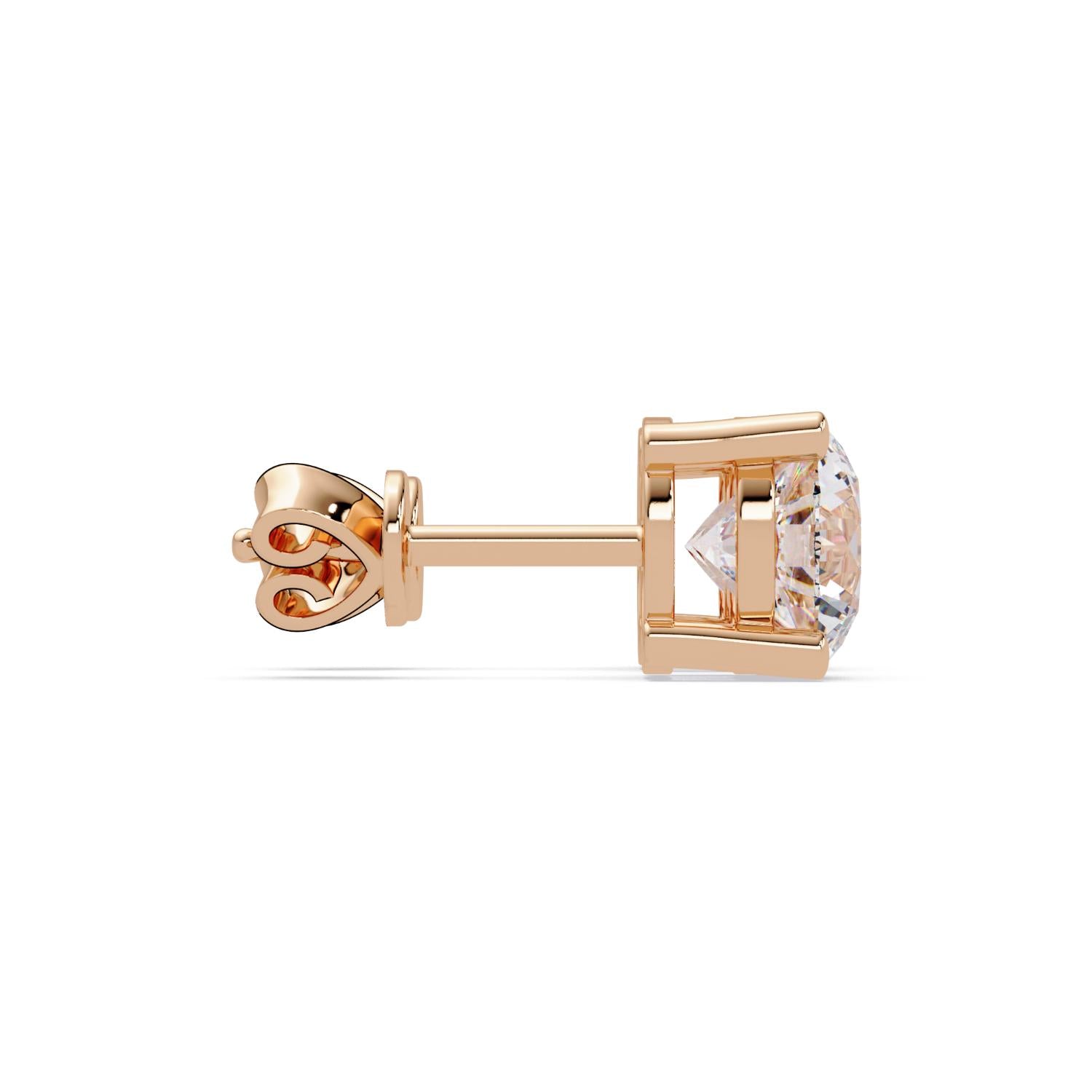 2.50 Ct Round Lab Grown Diamond Solitaire Stud Earrings - Sterling Silver