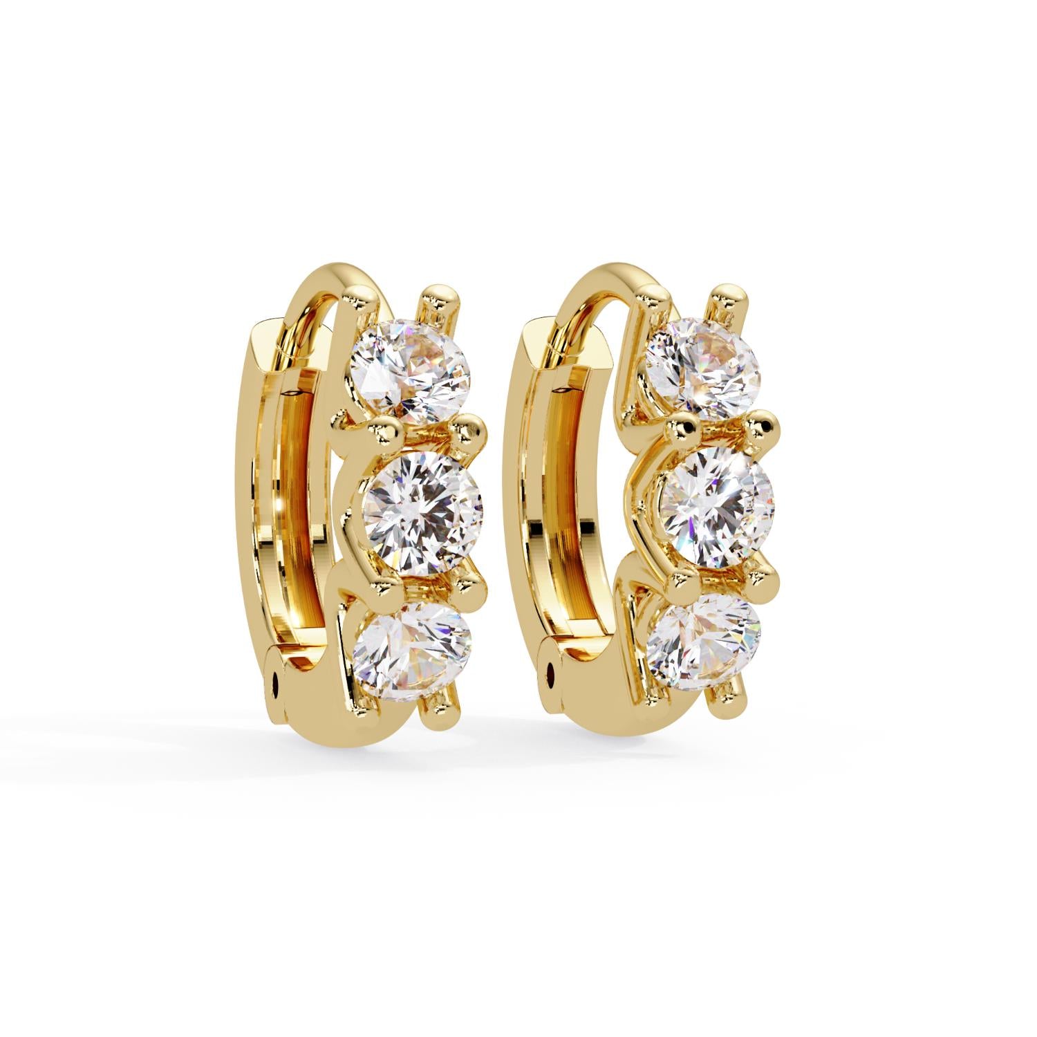 0.60 Ct Round Lab Grown Diamond Hoop Earrings - Sterling Silver