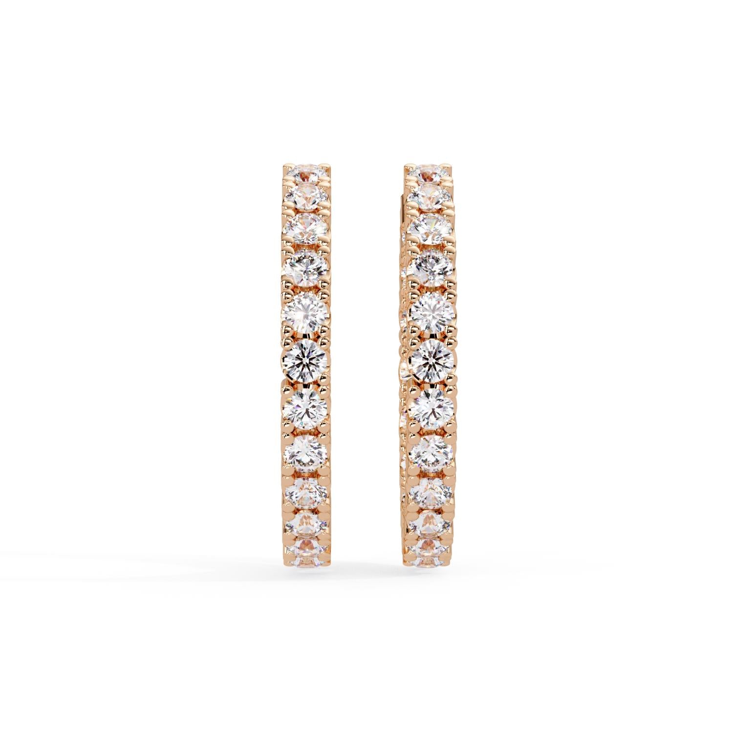 6.85 Ct Round Lab Grown Diamond Hoop Earrings - Sterling Silver