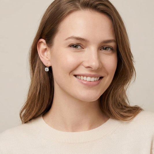 2.50 Ct Round Lab Grown Diamond Drop Earrings - Sterling Silver