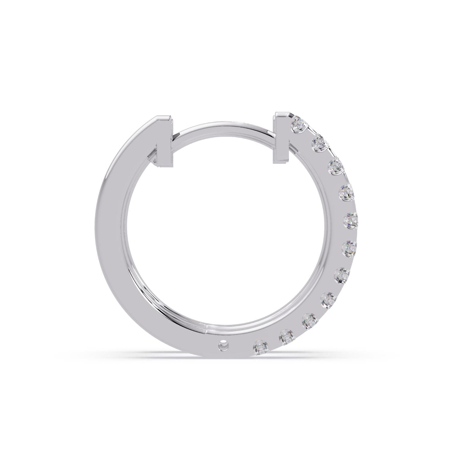 0.75 Ct Round Lab Grown Diamond Hoop Earrings - Sterling Silver
